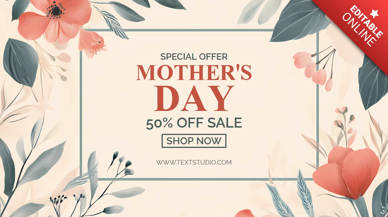 Floral Muttertag Verkauf Designvorlage - Sonderangebot-Banner