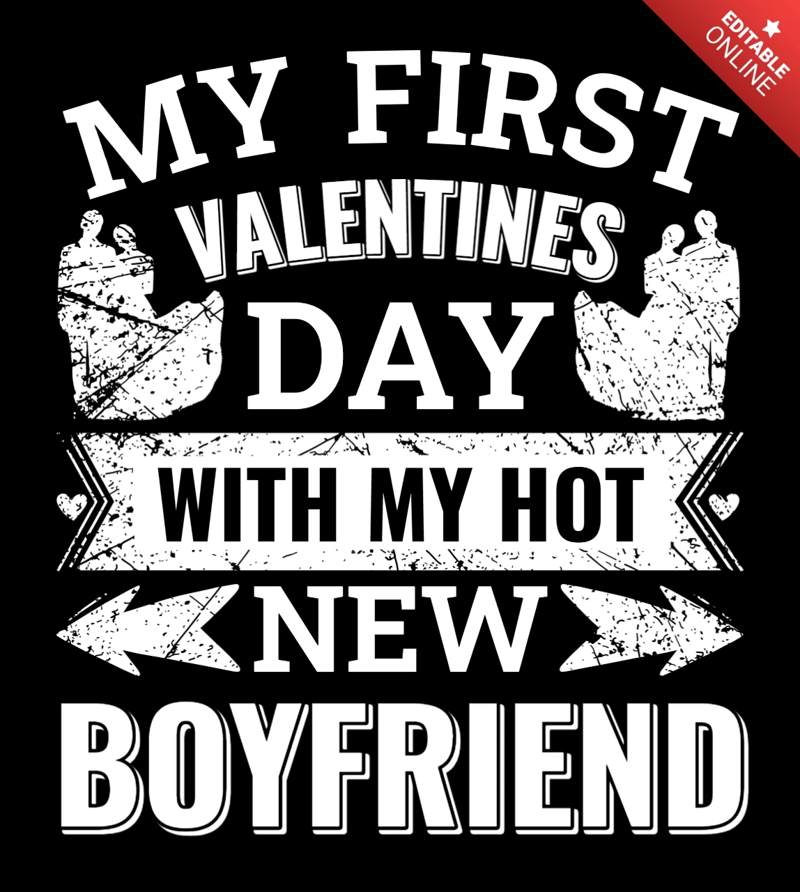 Funny Typo for Valentine's Day with Hot Boyfriend Design for Couples Apparel Template