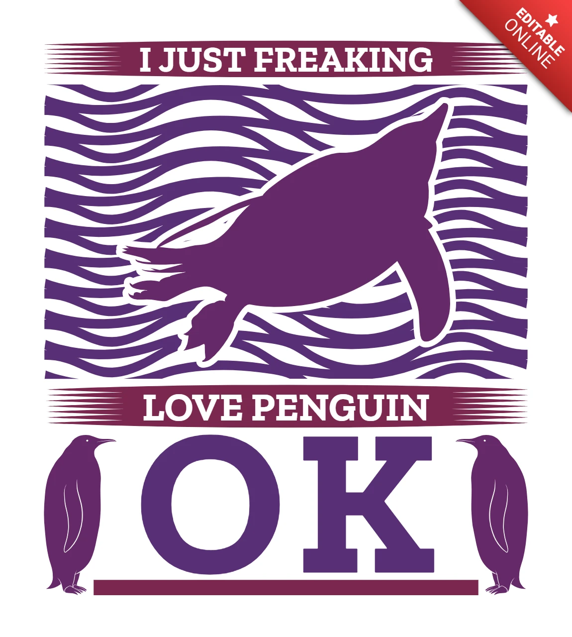 Verspielt Pinguin Liebe Design-Vorlage für Spaß und schrullig Projekte