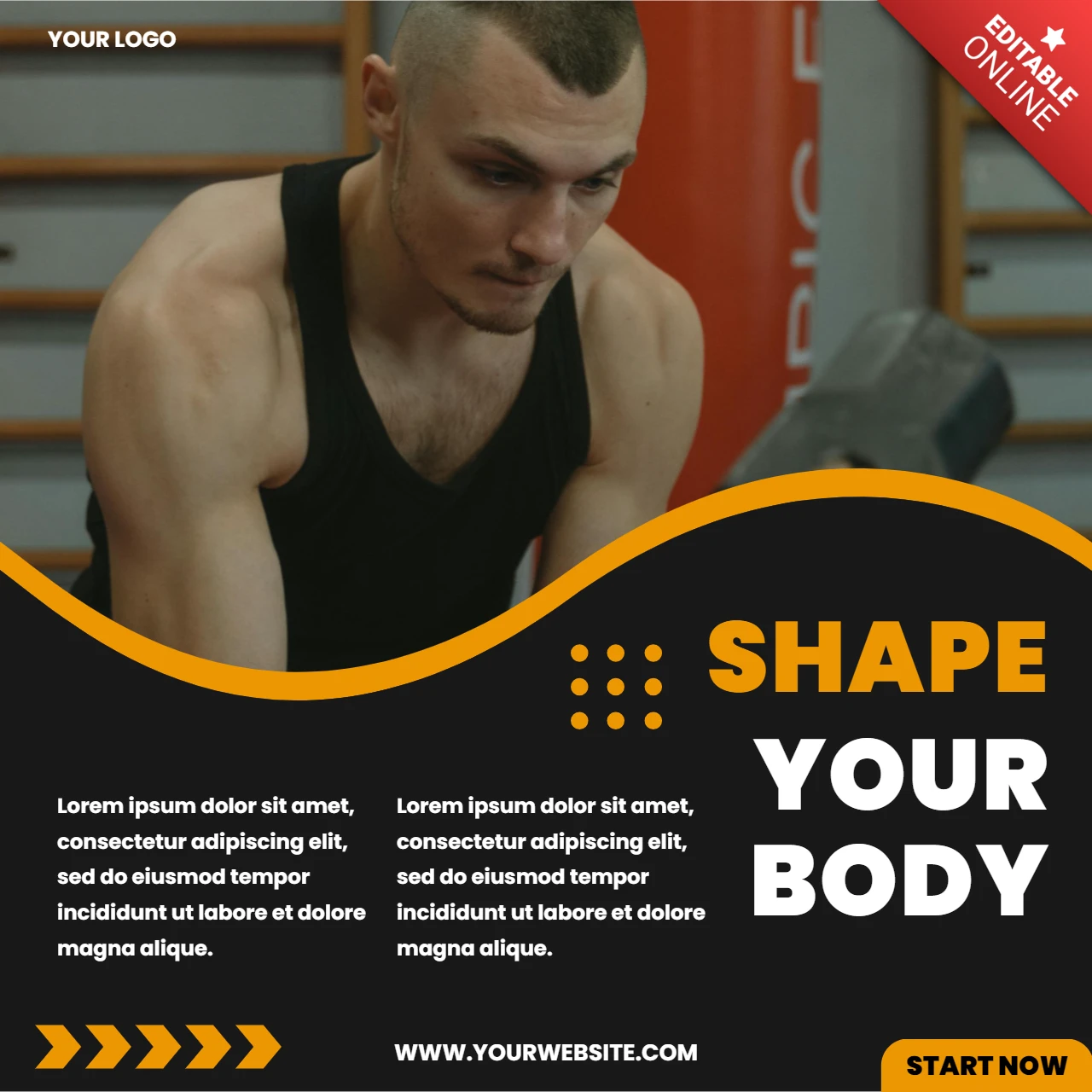 Modèle de conception de publication Instagram minimaliste pour homme Crossfit
