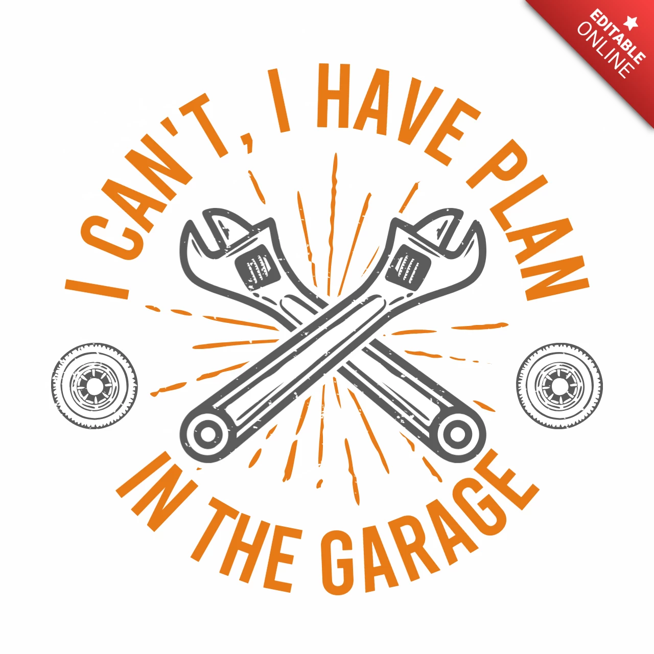Garage Quote Wrench T-Shirt Design Template