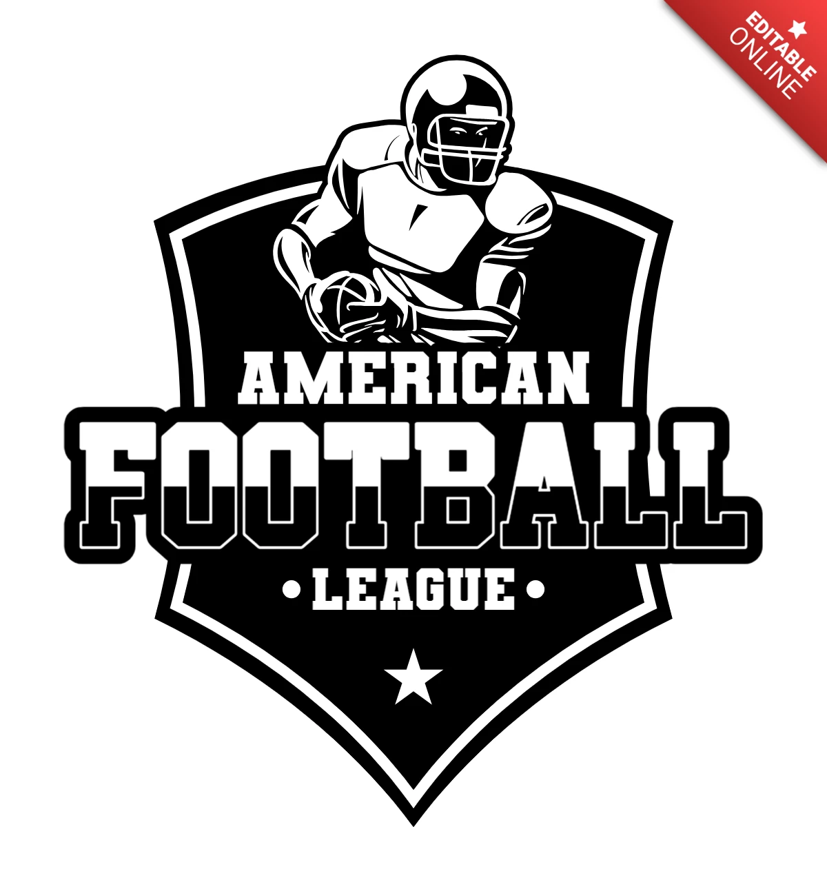 Modelo de design do logotipo do distintivo da liga de futebol americano