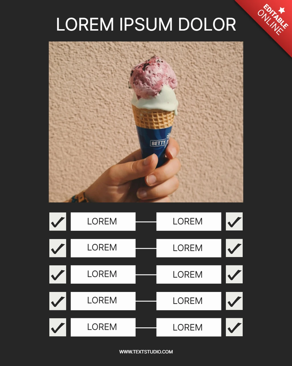 Ijs checklist instagram post ontwerpsjabloon