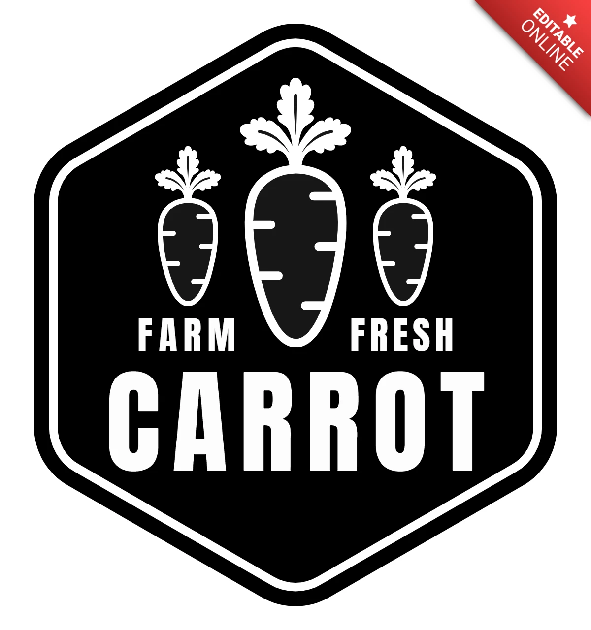 Fresh Carrot Logo Design Template