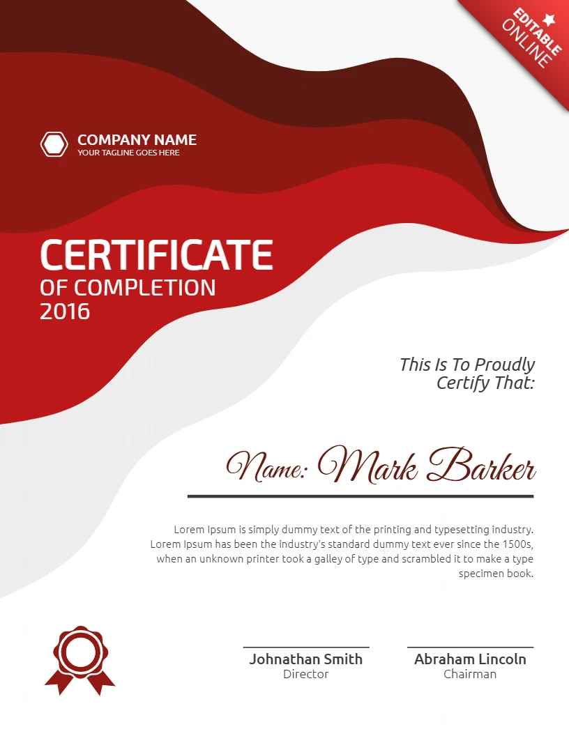 Abstract Modern Professional Corporate Certificate Post Design Template