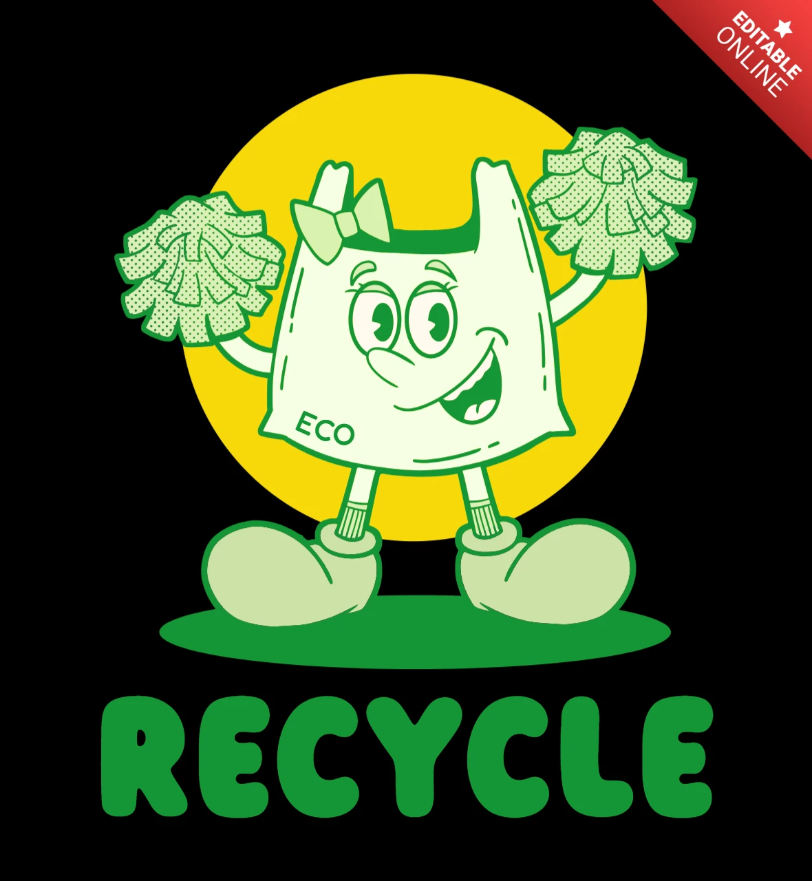 ECO Cheer Recycle for a Greener Tomorrow T-Shirt Design Template