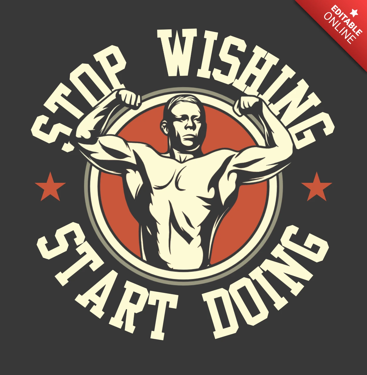 Stop wishing start doing gym plantilla de diseño de camiseta