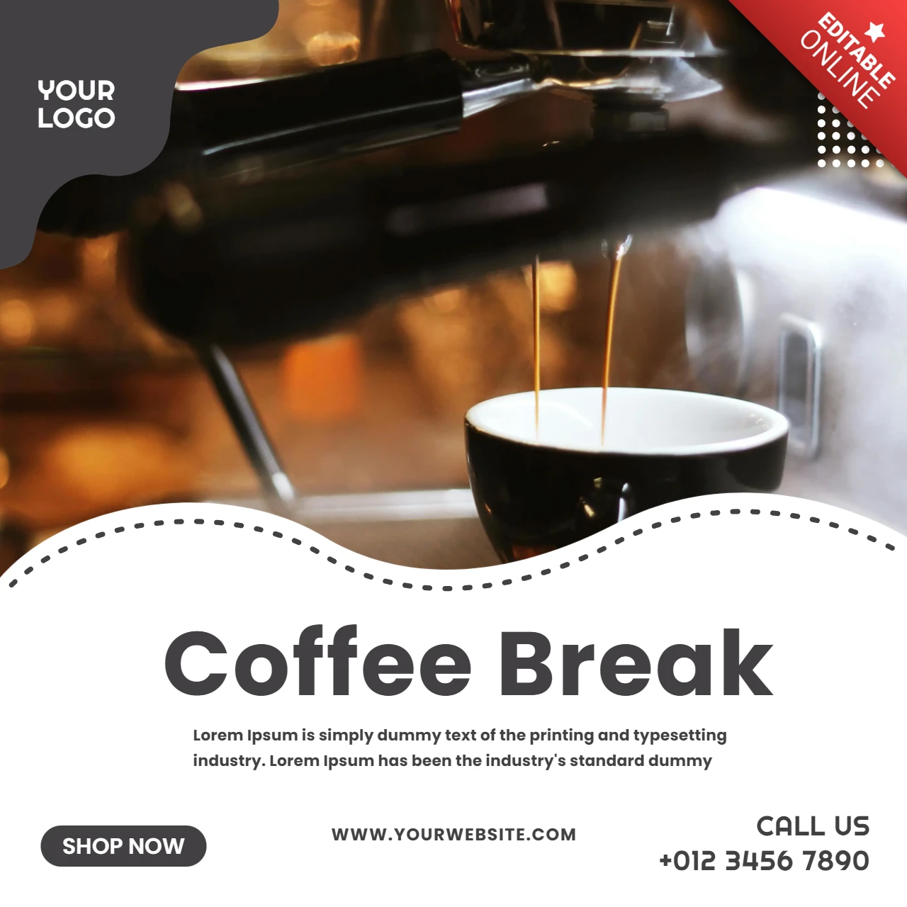 Kaffeepause soziale medien Plakat Vorlage