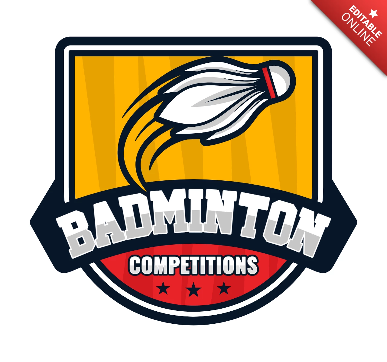 Badminton Competition Logo Design Template