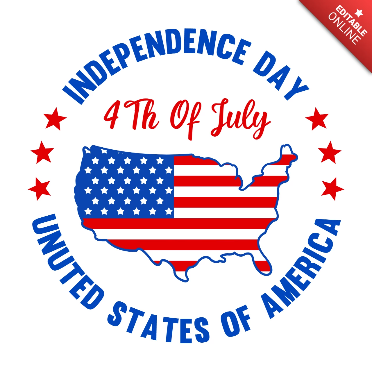 Modèle de conception de logo pour la fête de l'indépendance des États-Unis