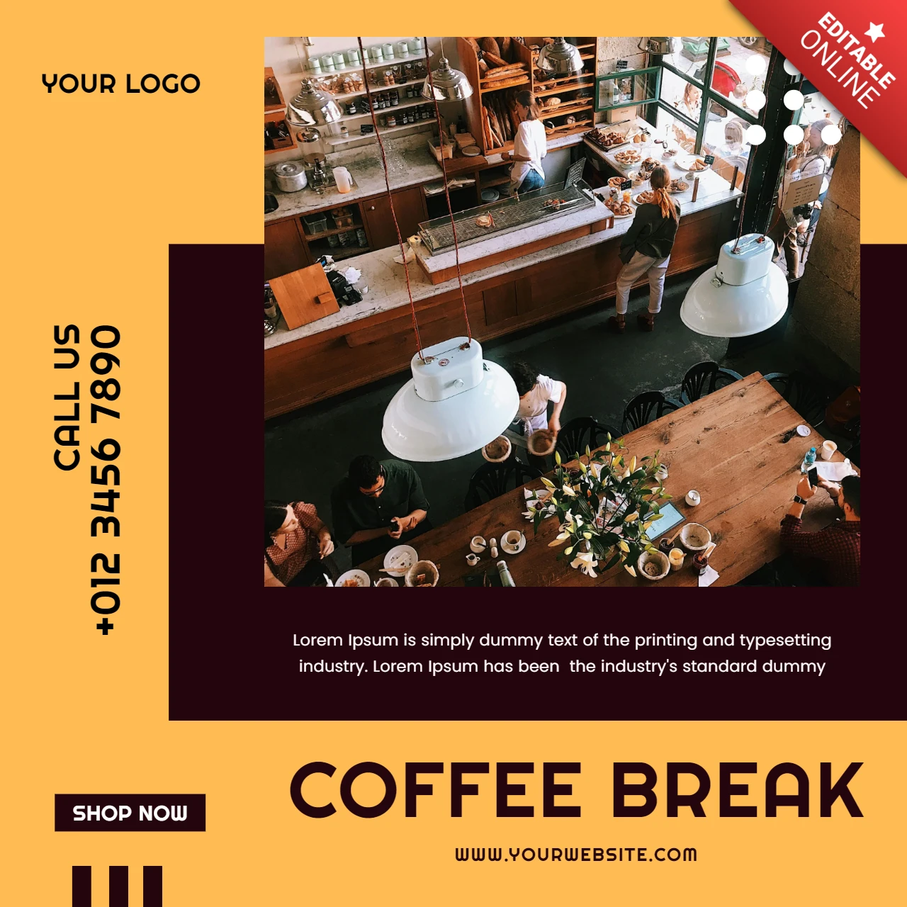 Designvorlage für Social-Media-Beiträge im Morgencafé