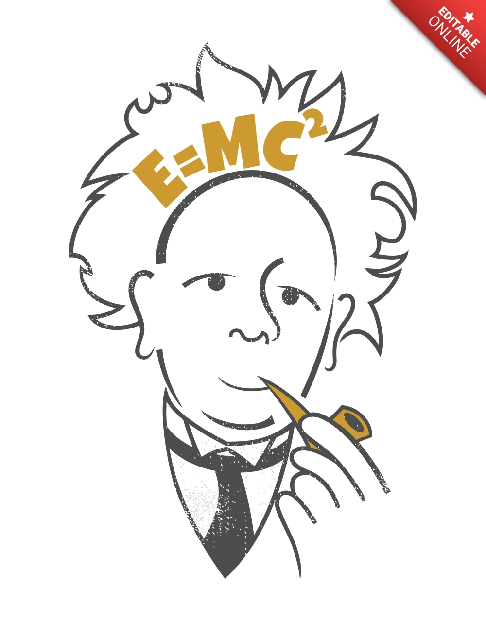 Minimalist albert einstein tişört tasarım şablonu