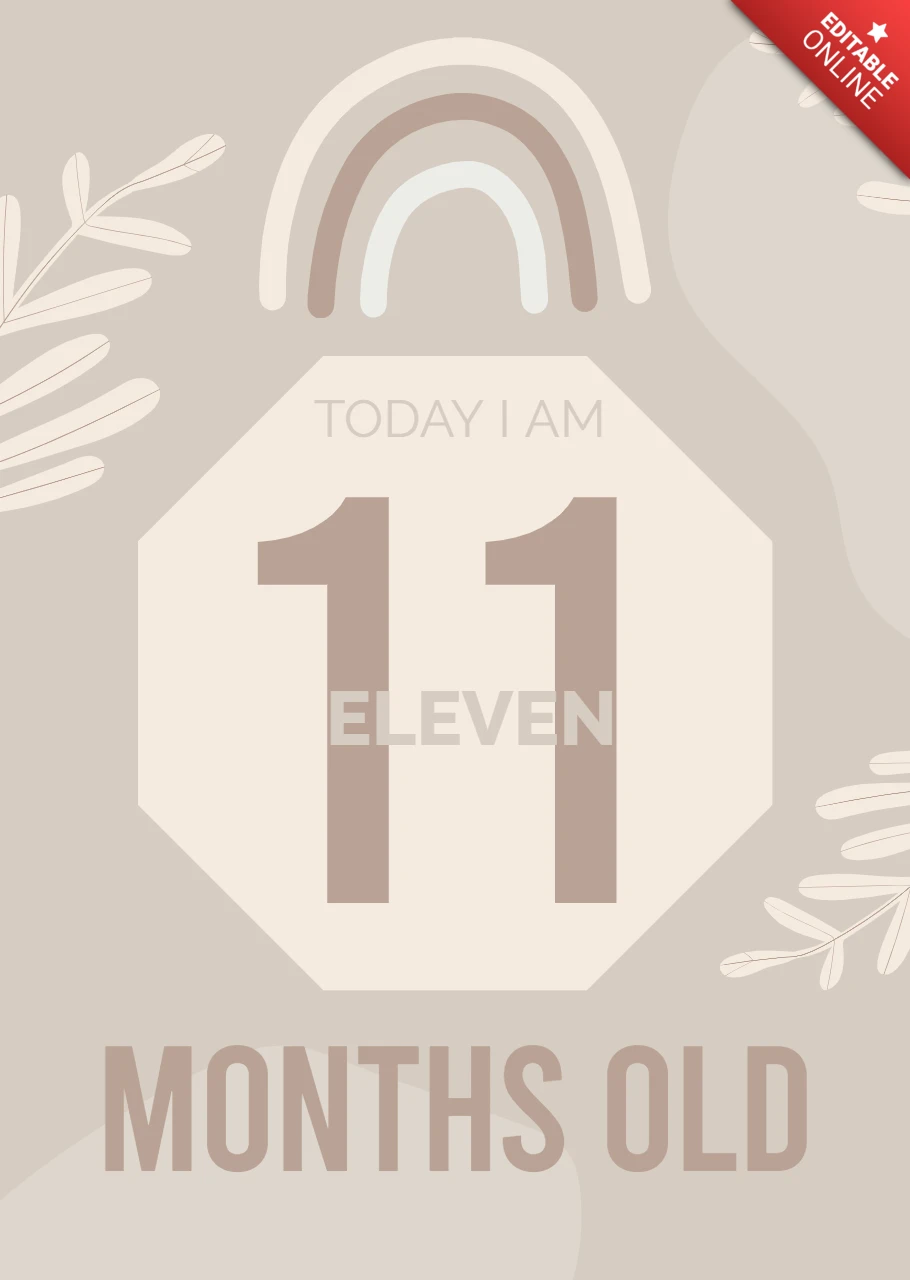 Onze mois bébé milestone instagram post design template