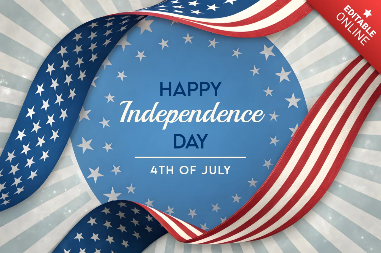 アメリカの国旗デザインの独立記念日祝いテンプレート
