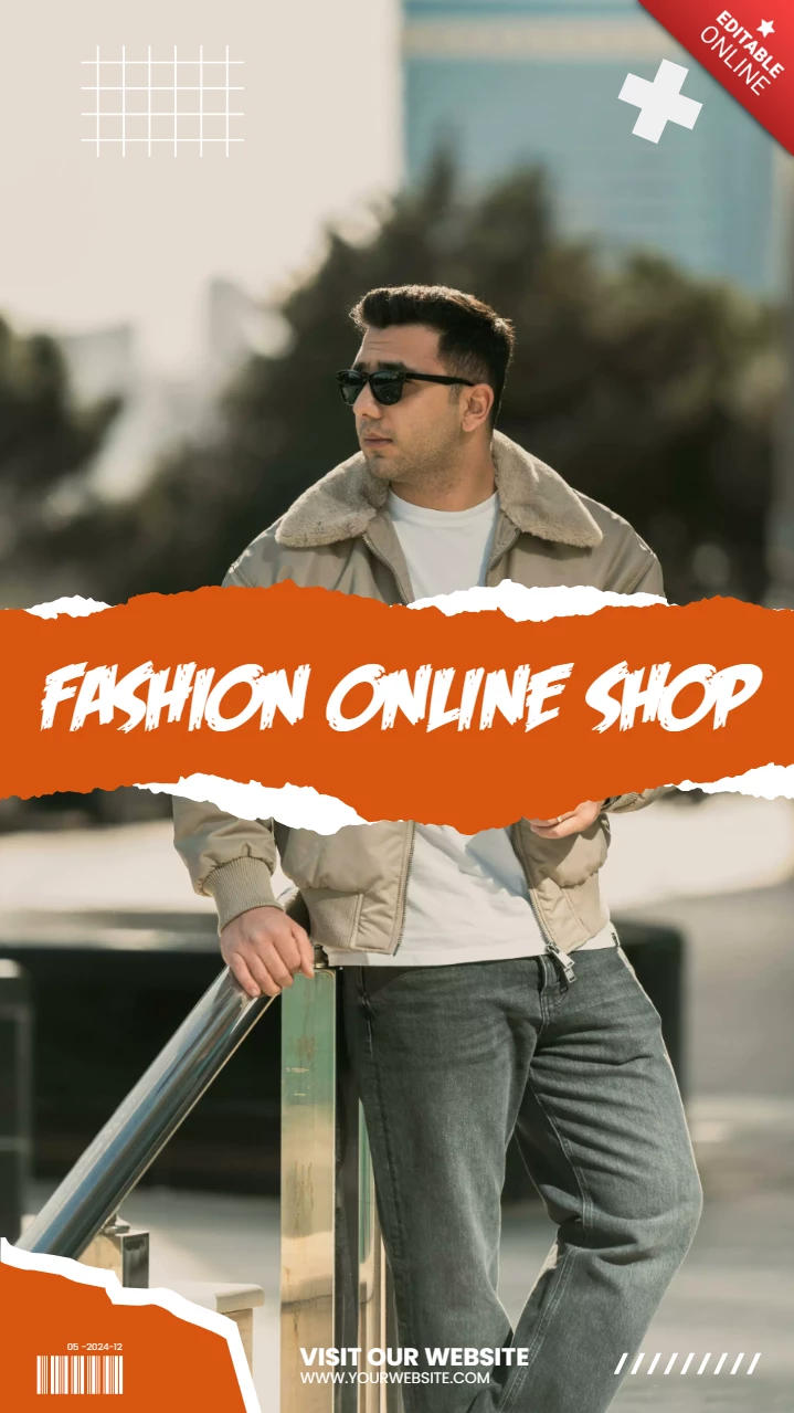 Mode Online Shop Social Media Story Design Vorlage