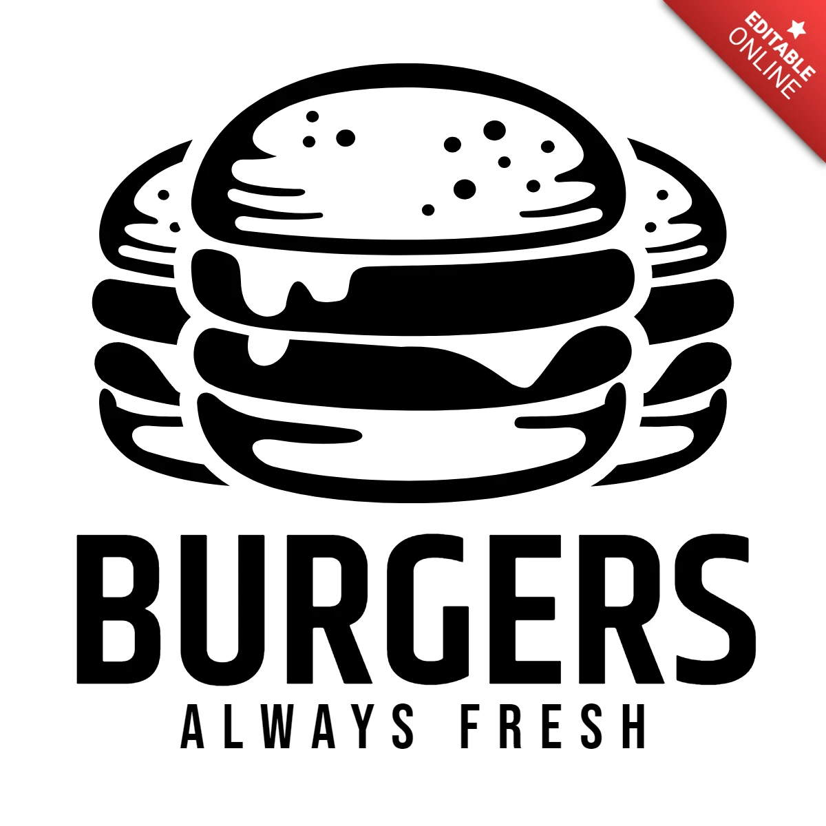 Fresh Burger Logo Design Template