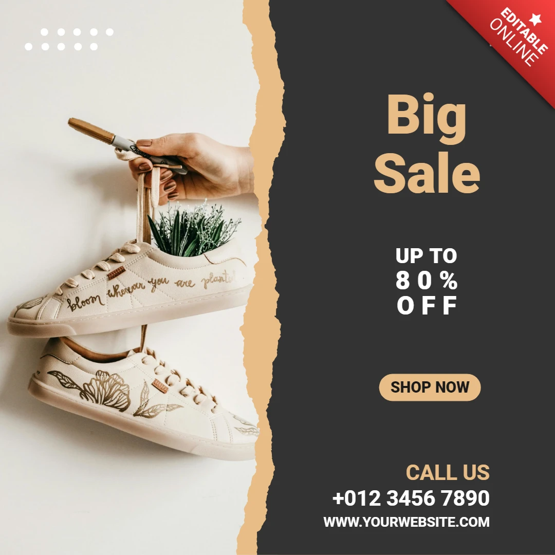 Grandes ventes streetwear sneakers instagram post design template