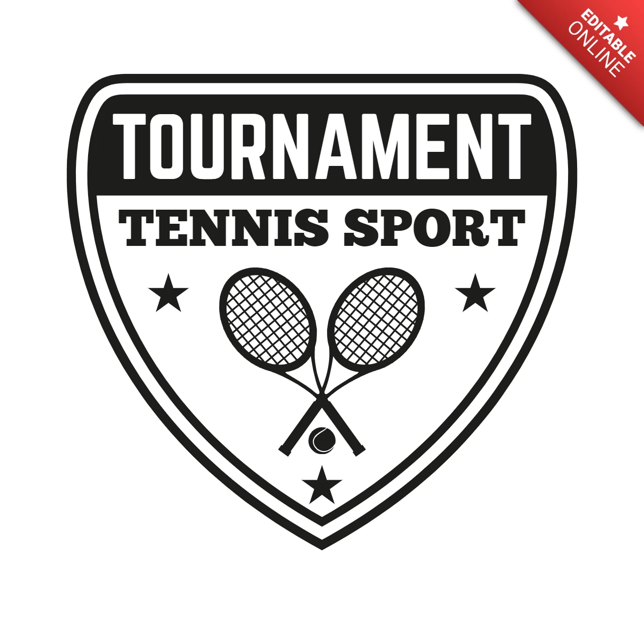 Tennis Tournament Badge Logo Design Template