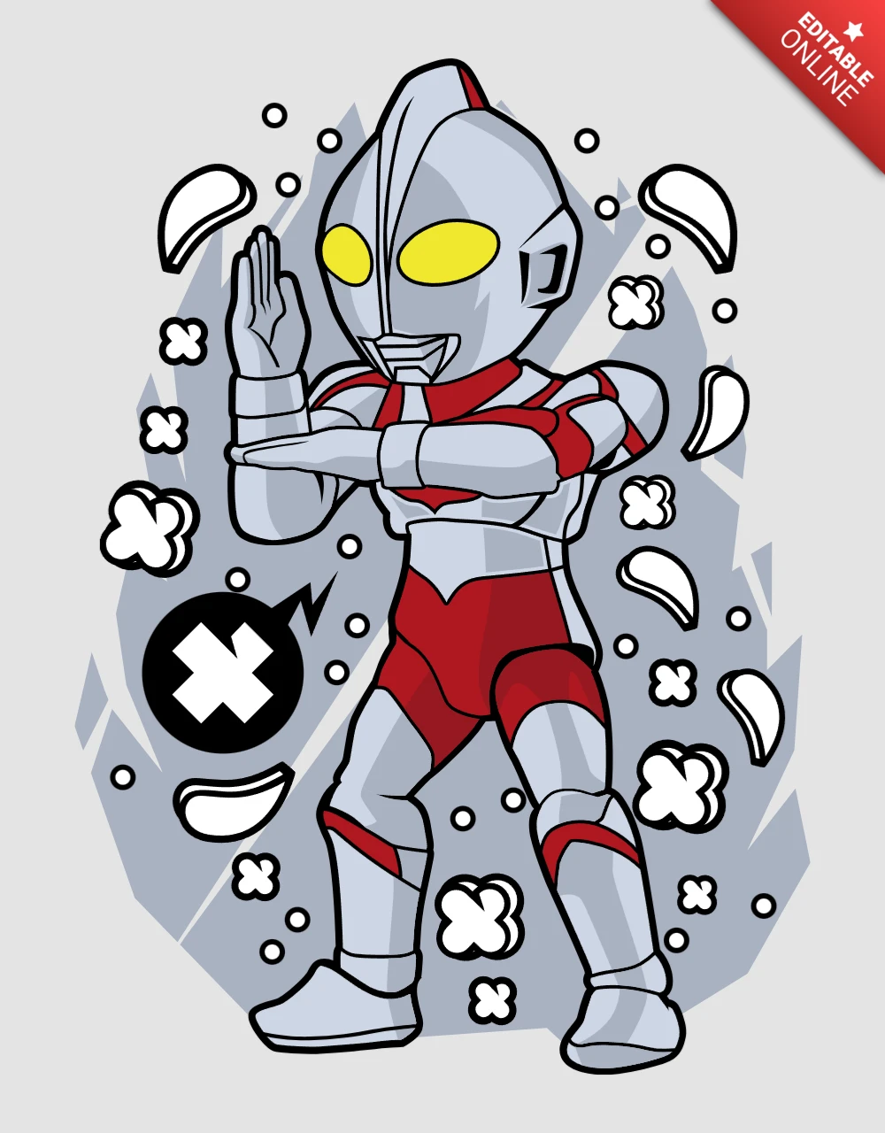 Ultraman Cartoon Character Pop Culture Poster Design Template