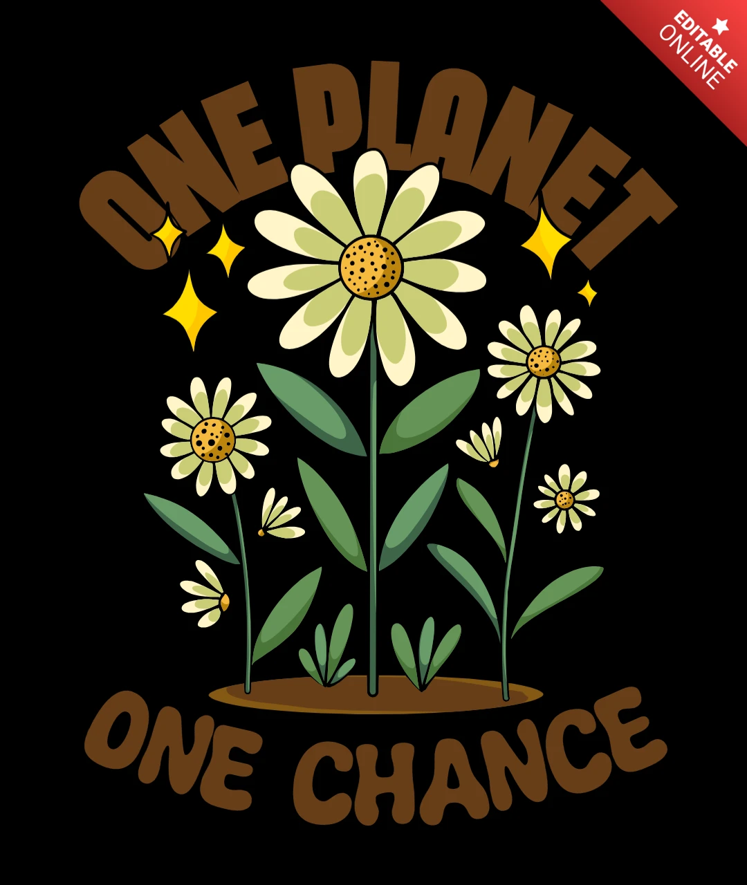 One Planet, One Chance A Call for Environmental Action T-Shirt Design Template