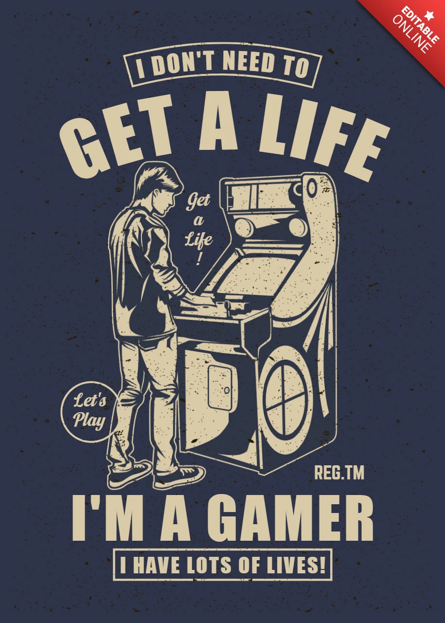 I am Gamer I Have Lots of Lives T-shirt Design Template