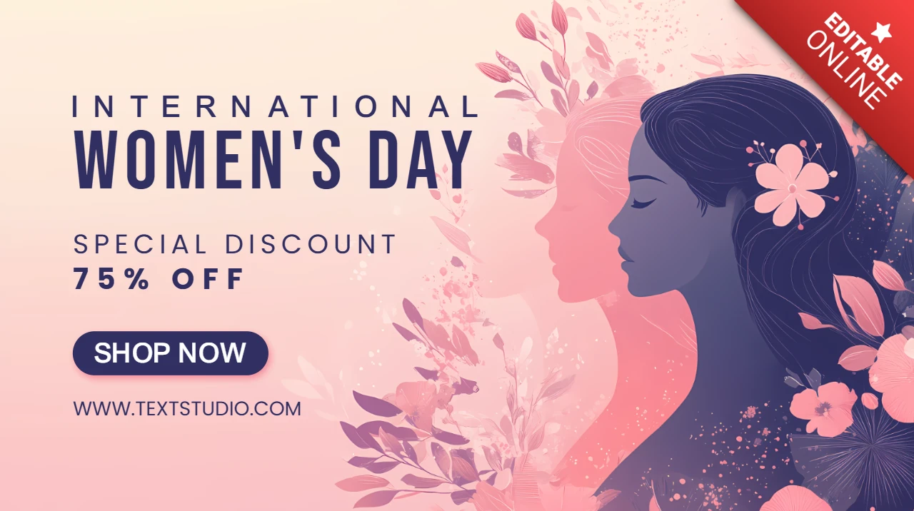 Modelo de design para o Dia Internacional da Mulher com oferta de desconto especial