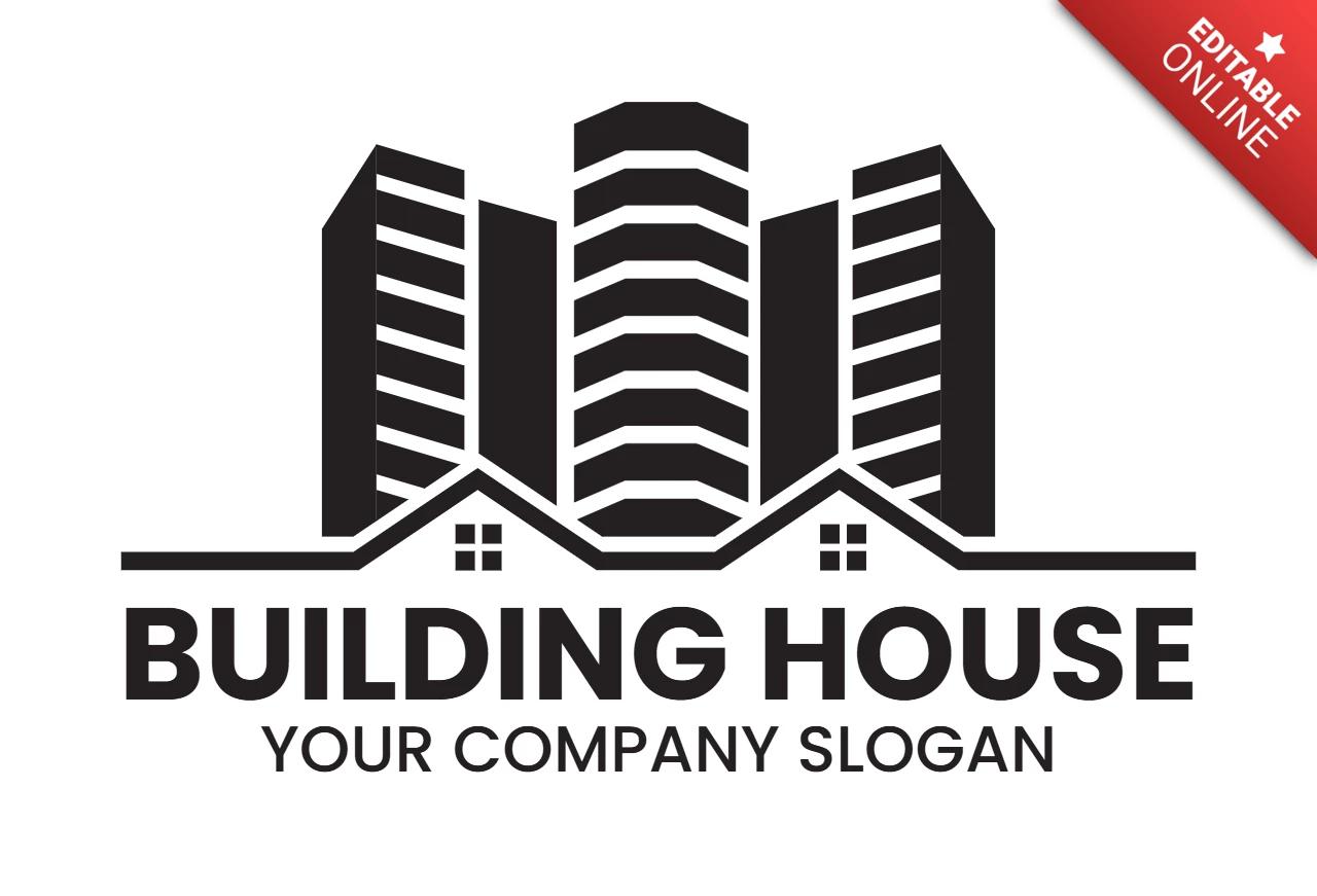 Ev yapımı emlak logo tasarım şablonu