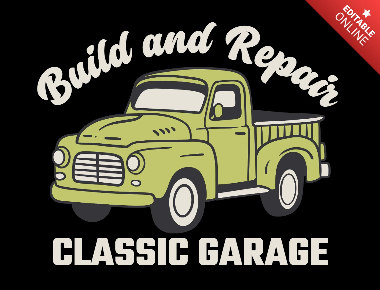 Costruisci e ripara camioncini vintage classici per appassionati di restauro - modello di design per maglietta
