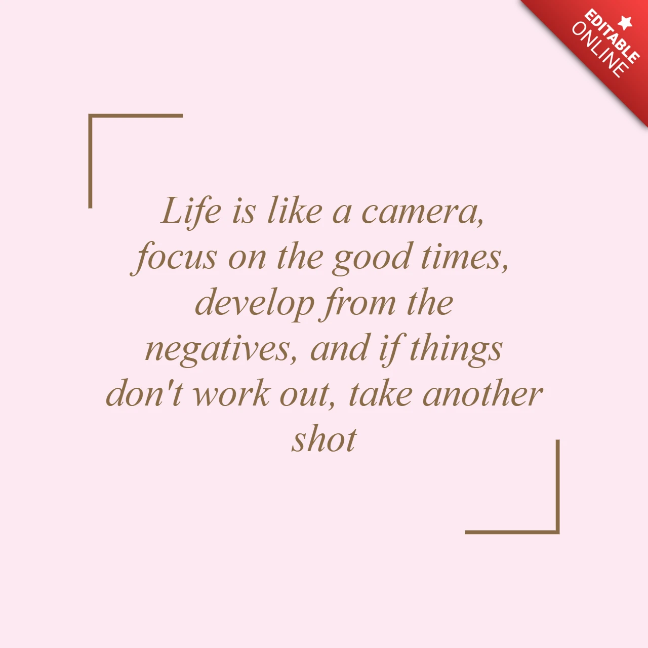Life is Like a Camera Quote Instagram Post Design Template