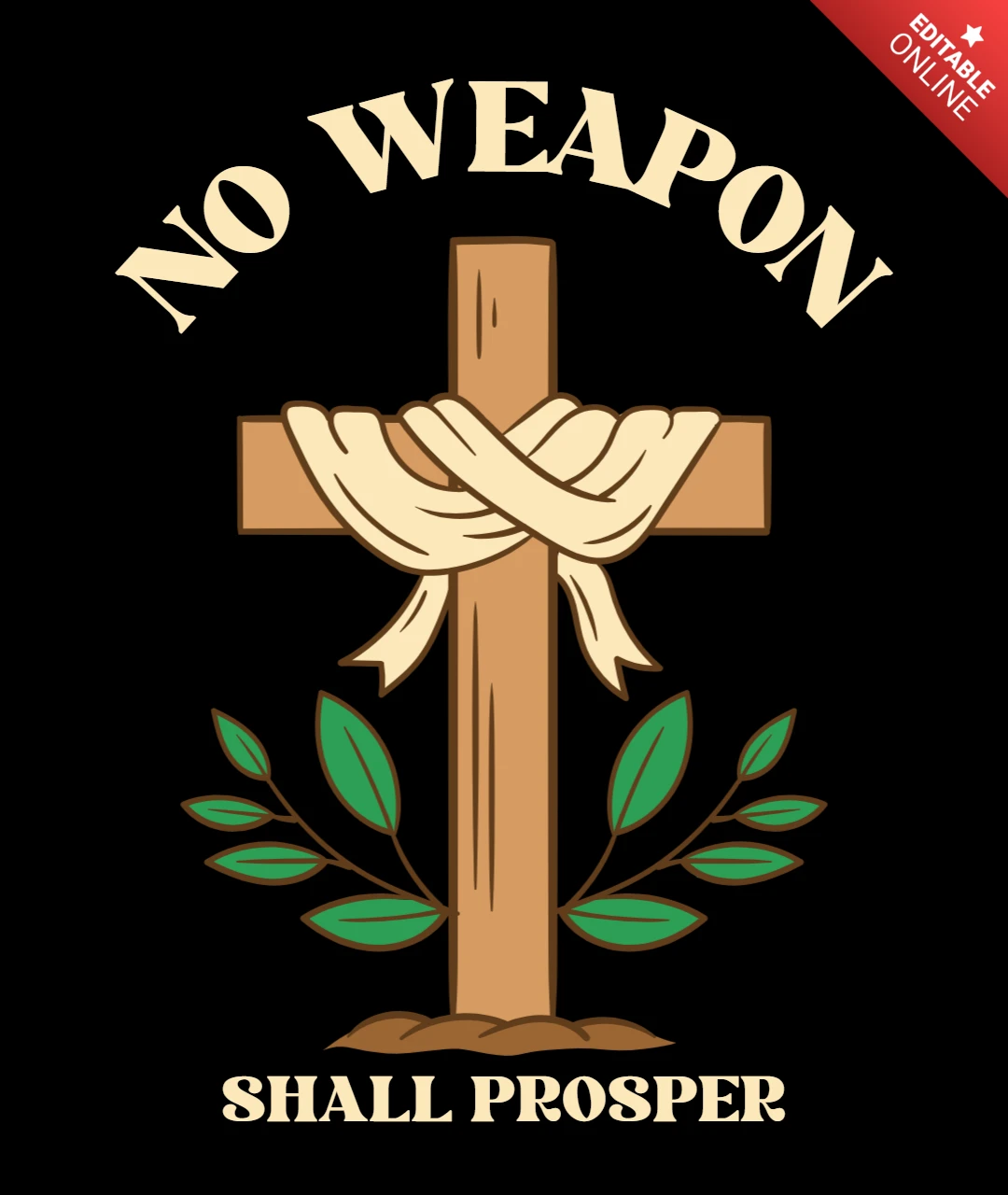 Aucune arme ne prospérera modèle de t-shirt design croix chrétienne isaïe