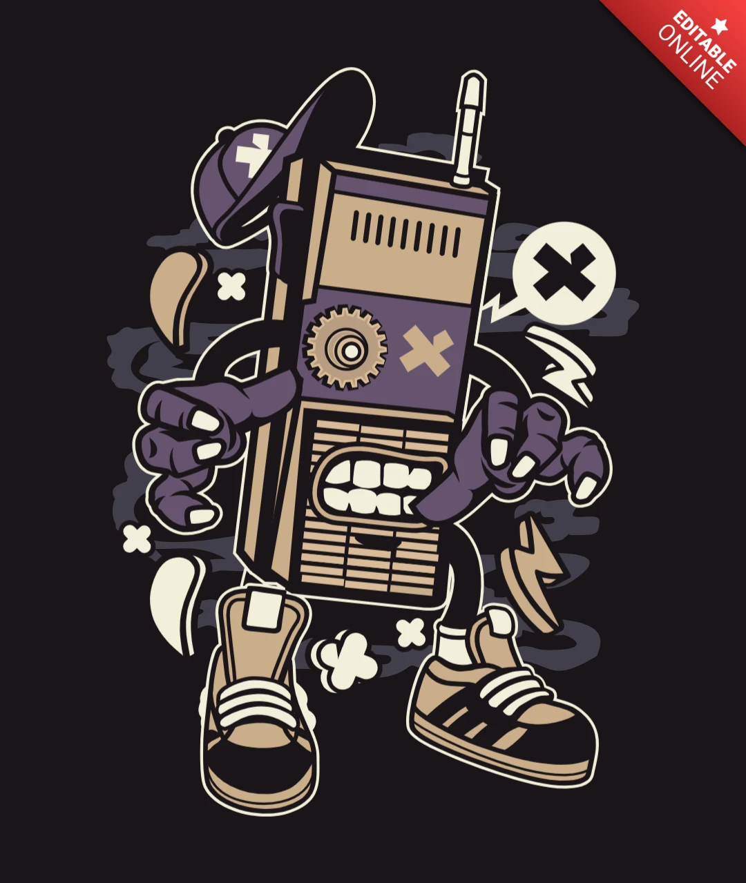 Modèle de t-shirt pour le personnage de bande dessinée "Dead Walkie"