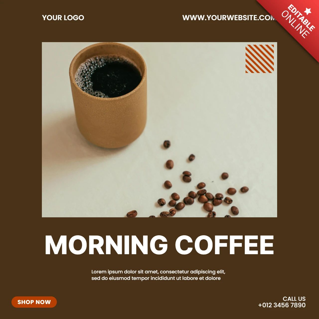 Morning Coffee Social Media Post Design Template