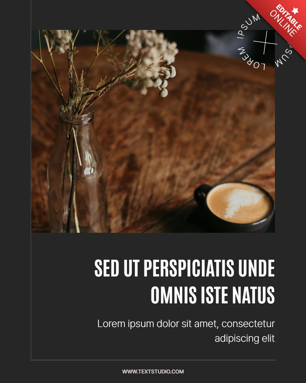 Rustikales Café ästhetische Instagram Post Design Vorlage