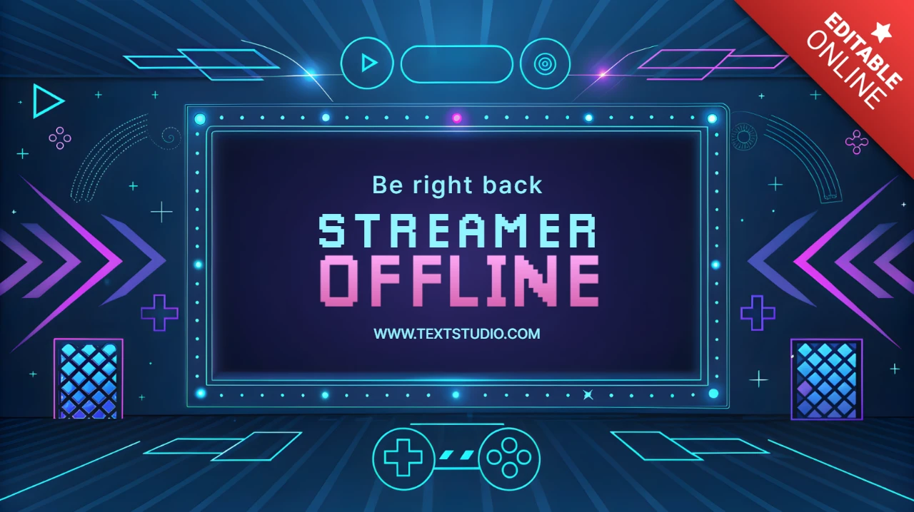 Neon Gamer Offline Streamer Template Design