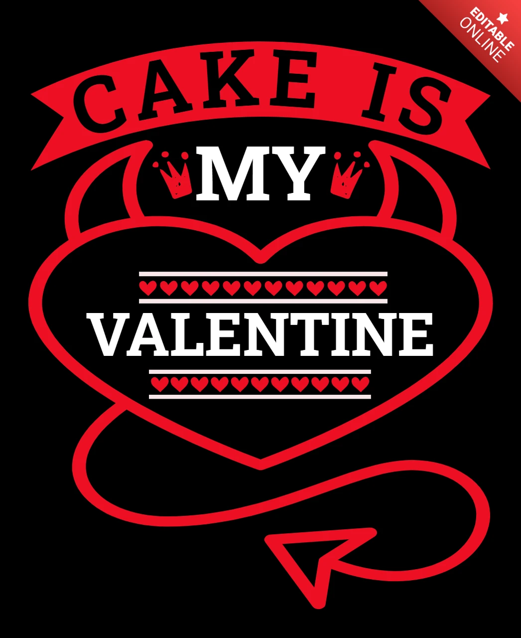 Valentine's Day Cake Design Template - Bold and Playful Graphic Style