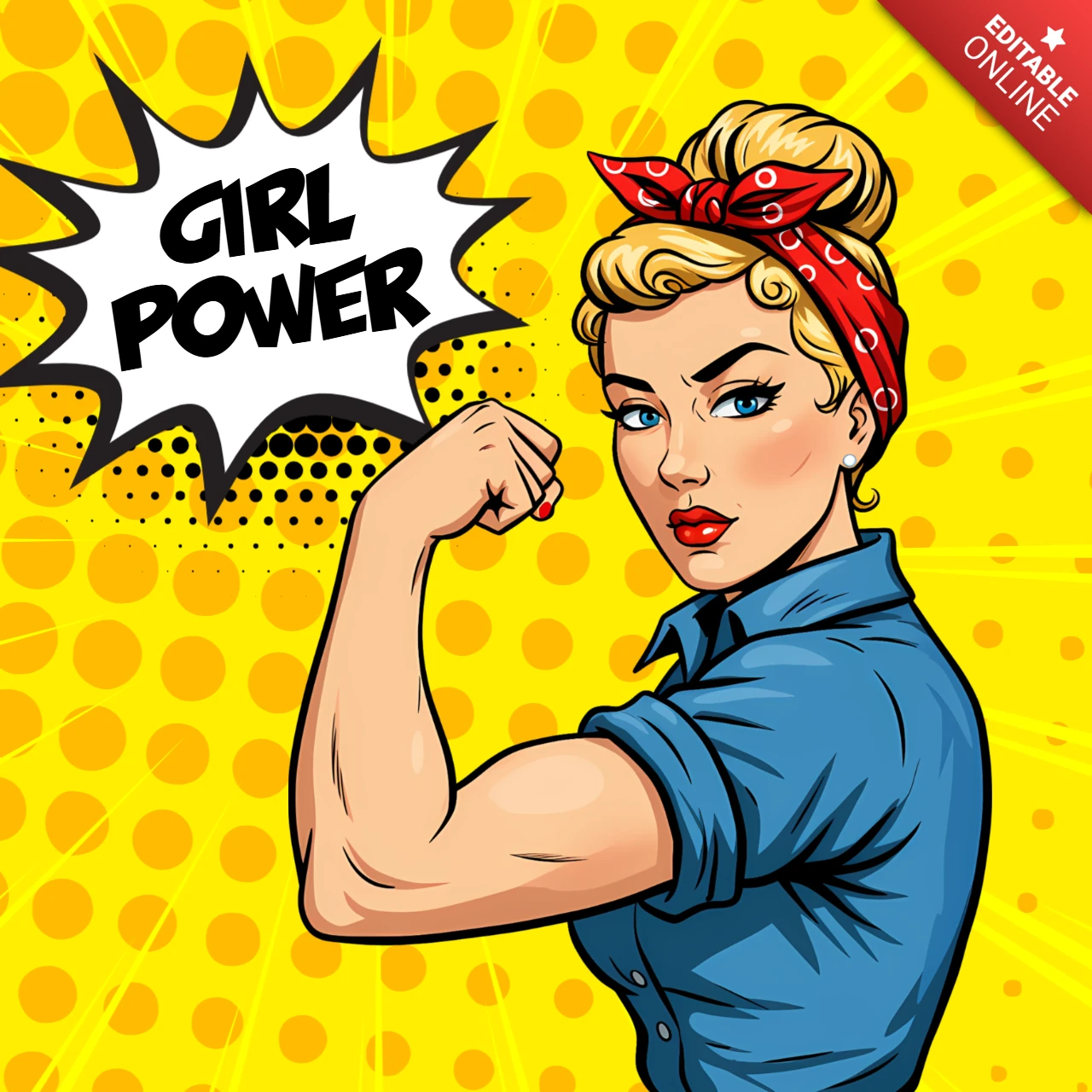 Empowering Girl Power Design Template for Creative Projects