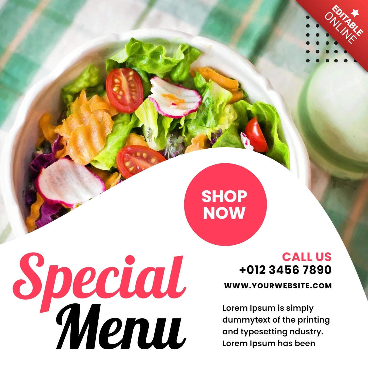 Promotional White Wavy Social Media Post Design Template