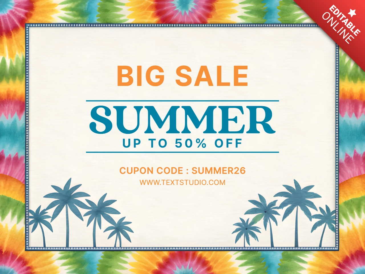 Lebendiges Sommerverkaufs-Template-Design mit Batik-Hintergrund