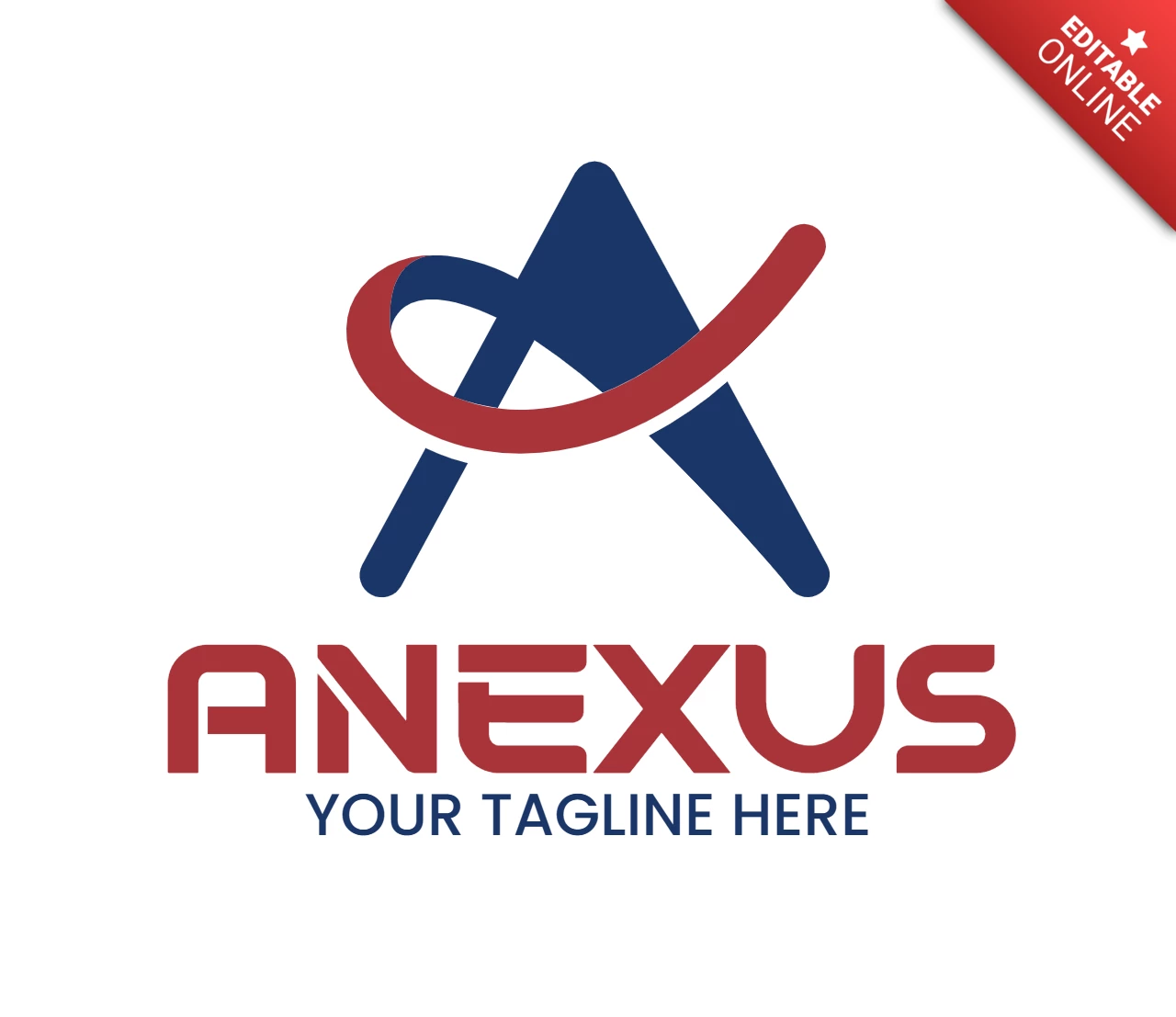 Anexus brief een modern stijlvol logo ontwerpsjabloon
