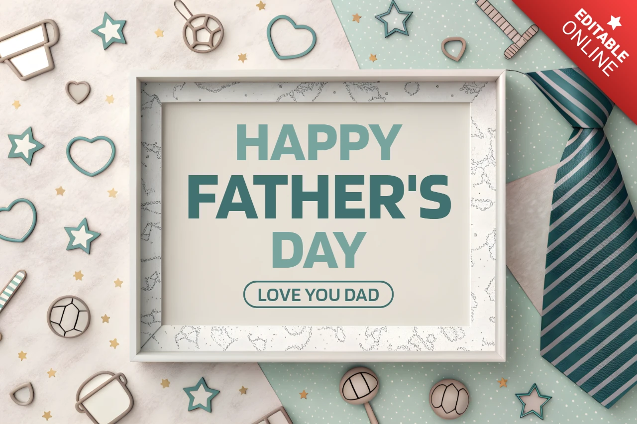Happy Father's Day Design Template with Playful Elements