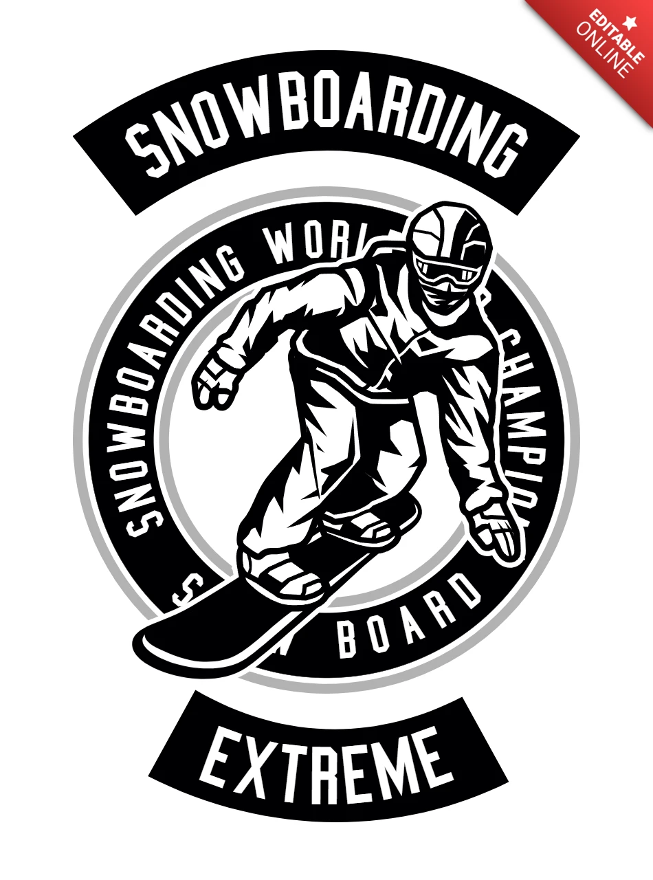 Extreme Snowboarding T-shirt Design Template
