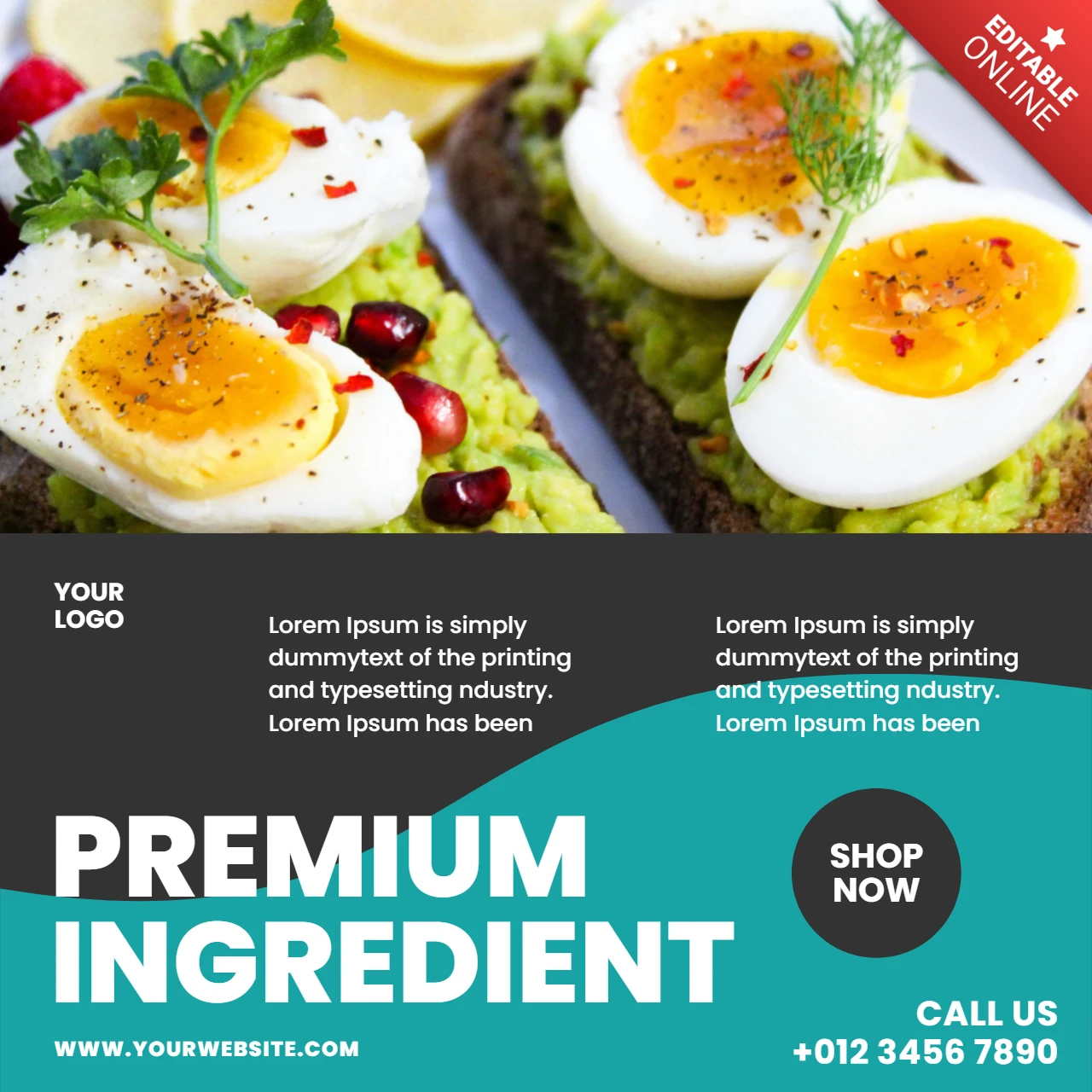 Restaurantmarketing Instagram-berichtontwerpsjabloon