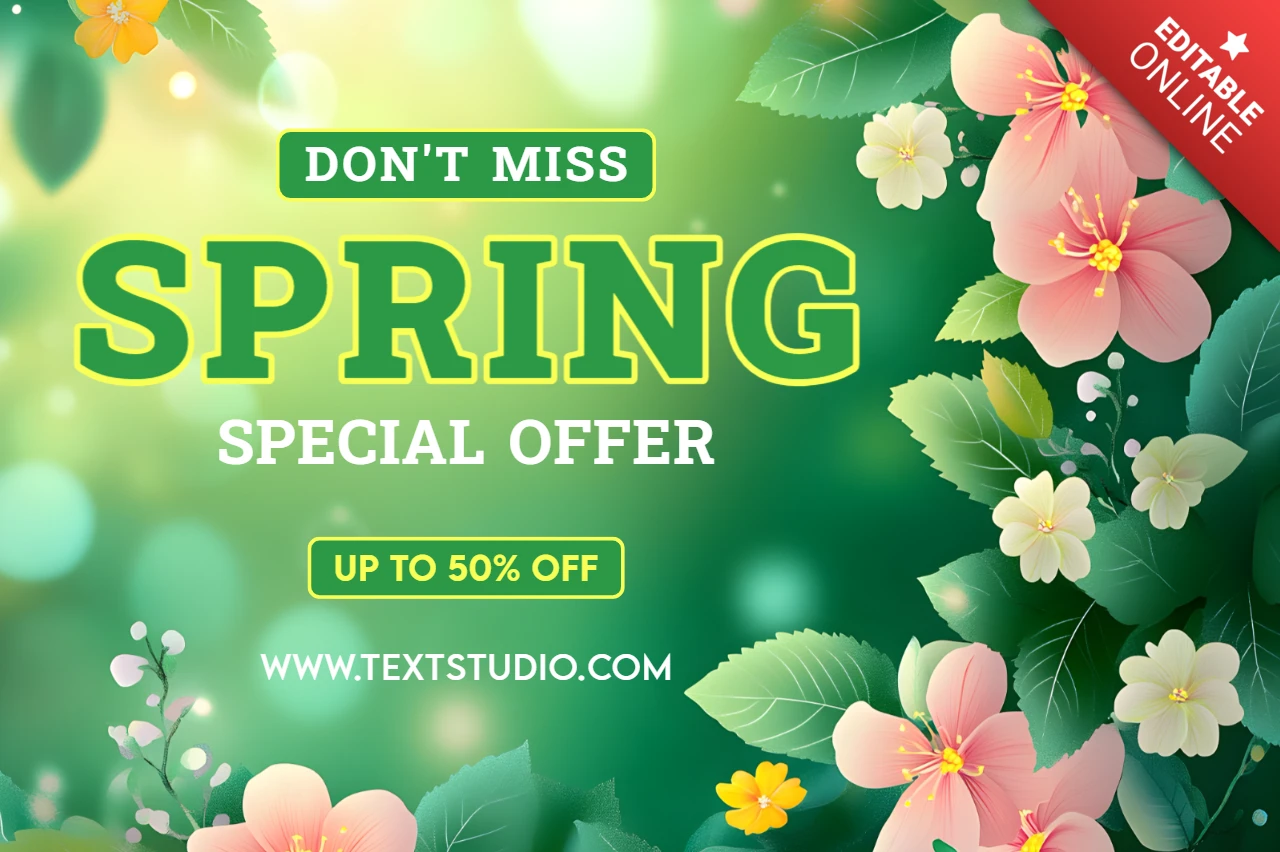 Spring Floral Design Template for Special Offers – Editable and Eye-Catching