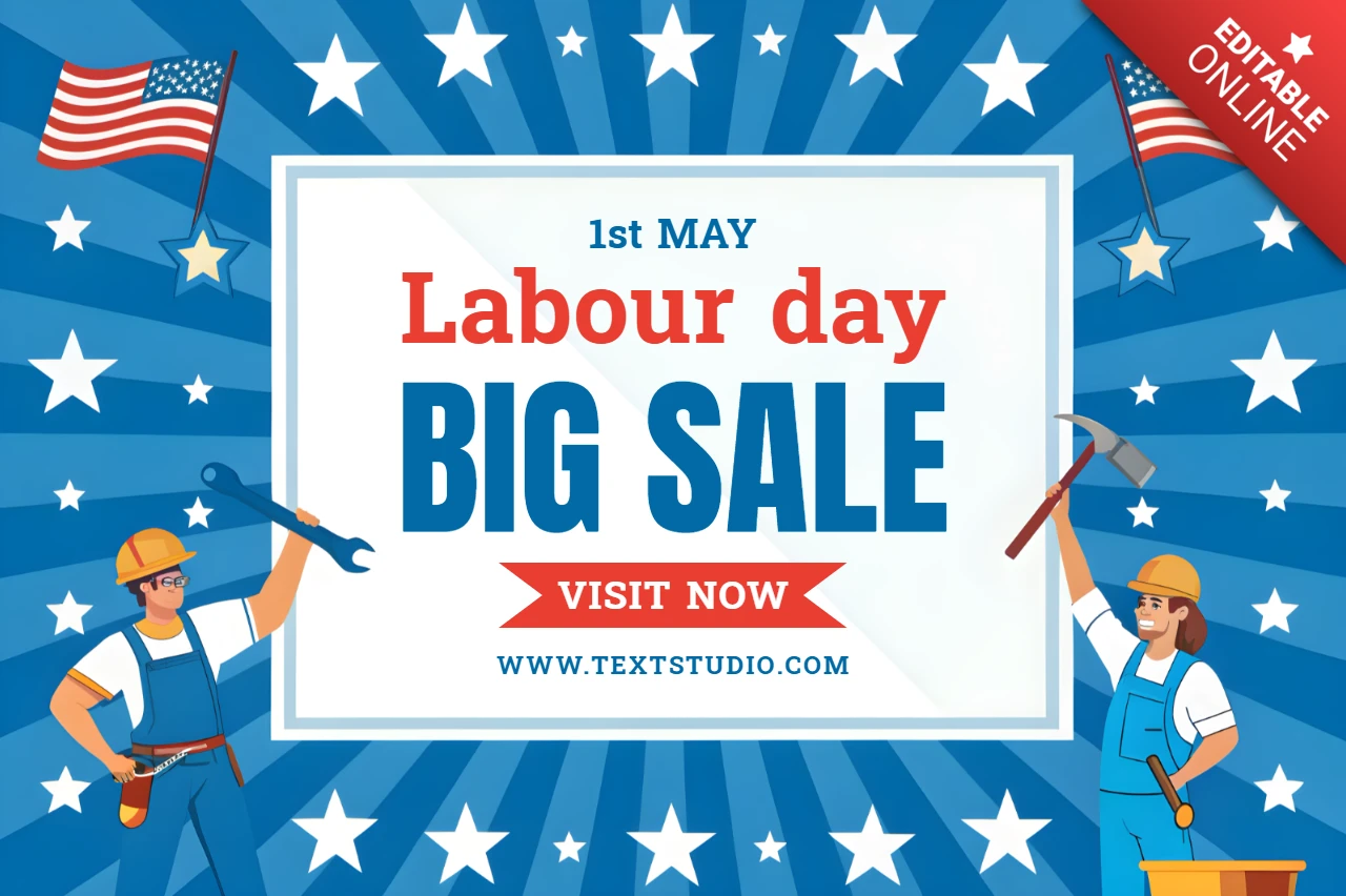 Labour Day Big Sale Design Template - Festive and Engaging Graphic Style