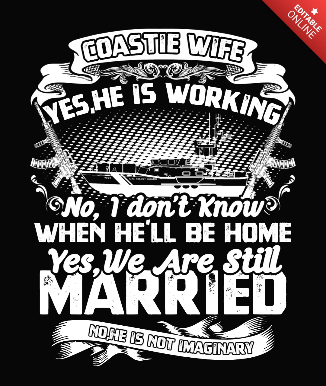 Coastie ehefrau usa t-shirt design vorlage