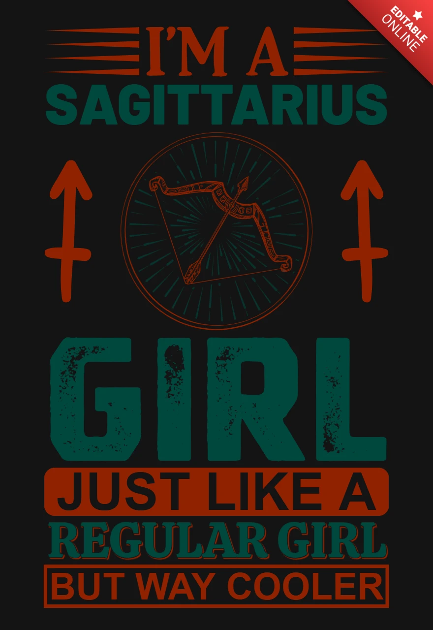 Ich bin ein sagittarius mädchen sternzeichen t-shirt design vorlage
