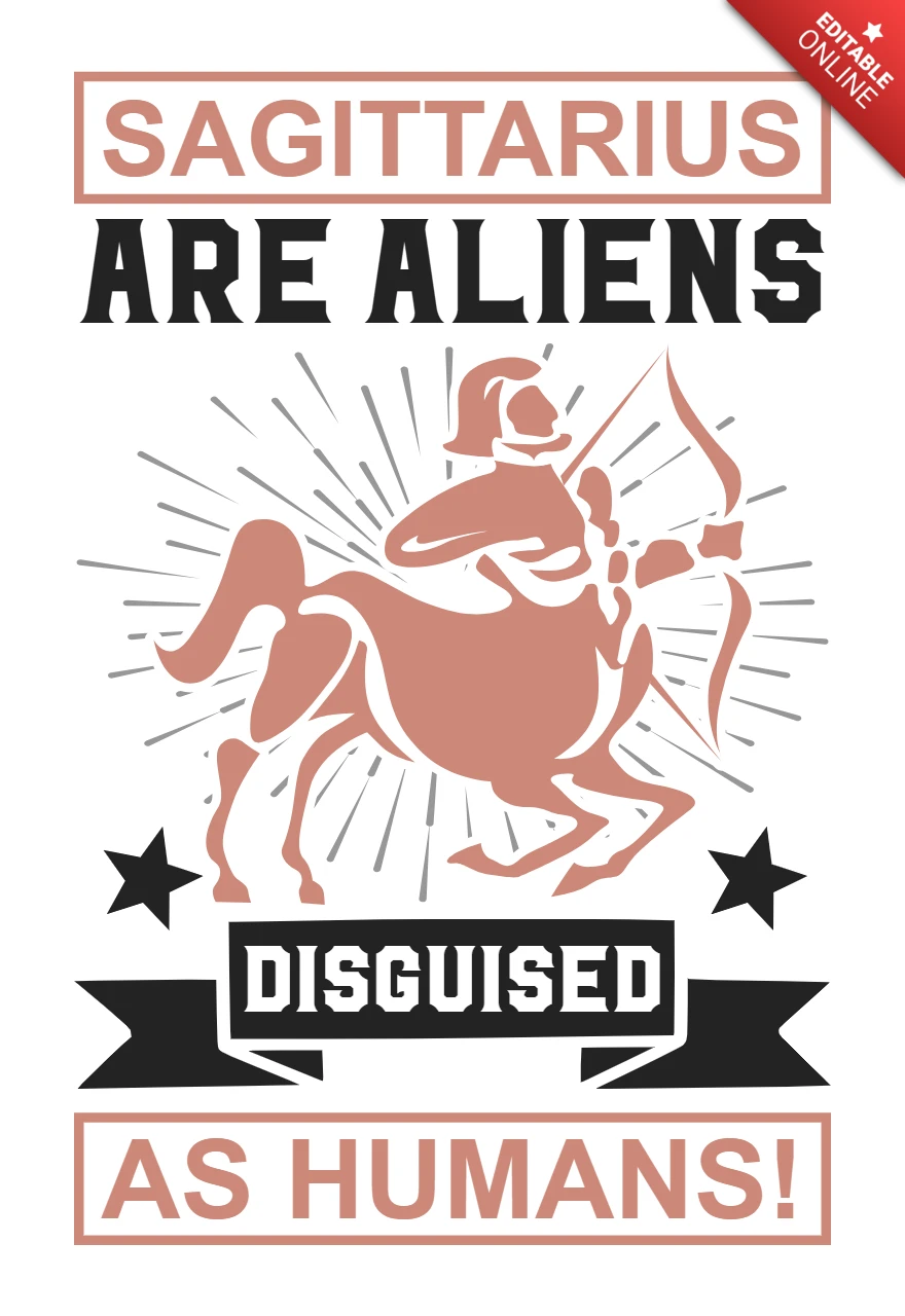 Ontwerpsjabloon Retro Boogschutter: aliens vermomd als mensen