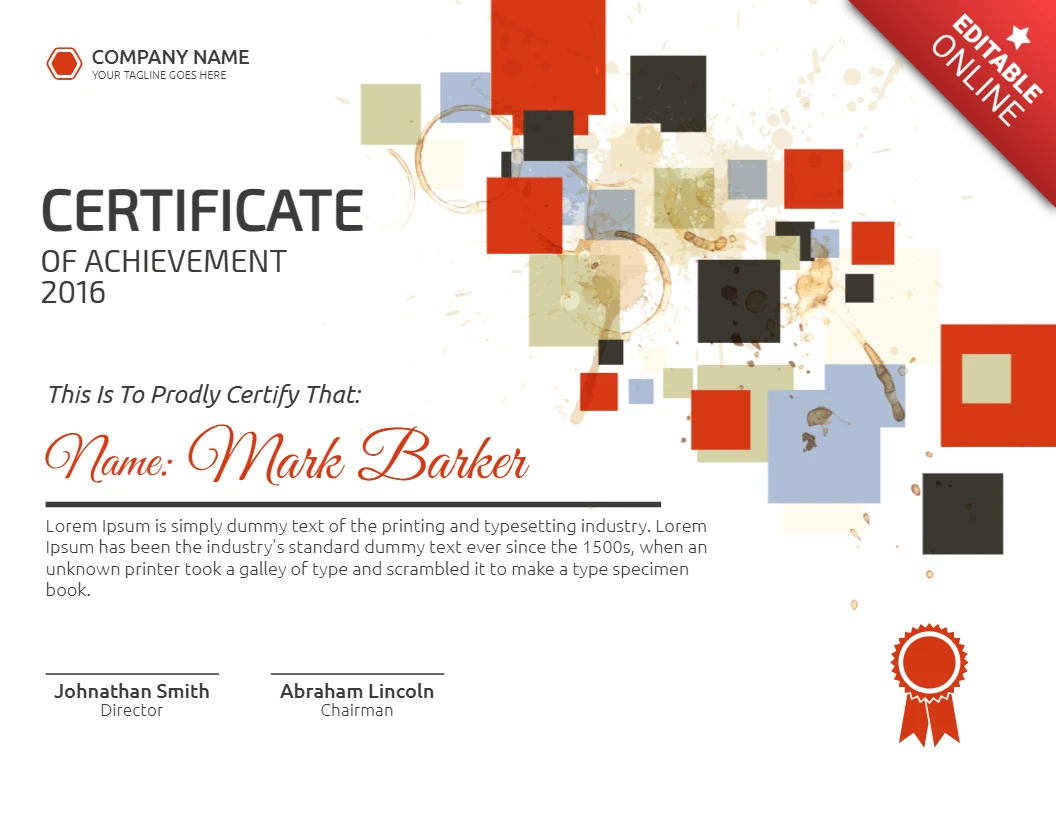 Abstract Corporate Award Certificate Post Design Template