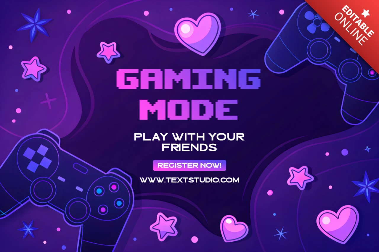 Cute Kawaii Videogames Elements for Gaming Event Banner Template