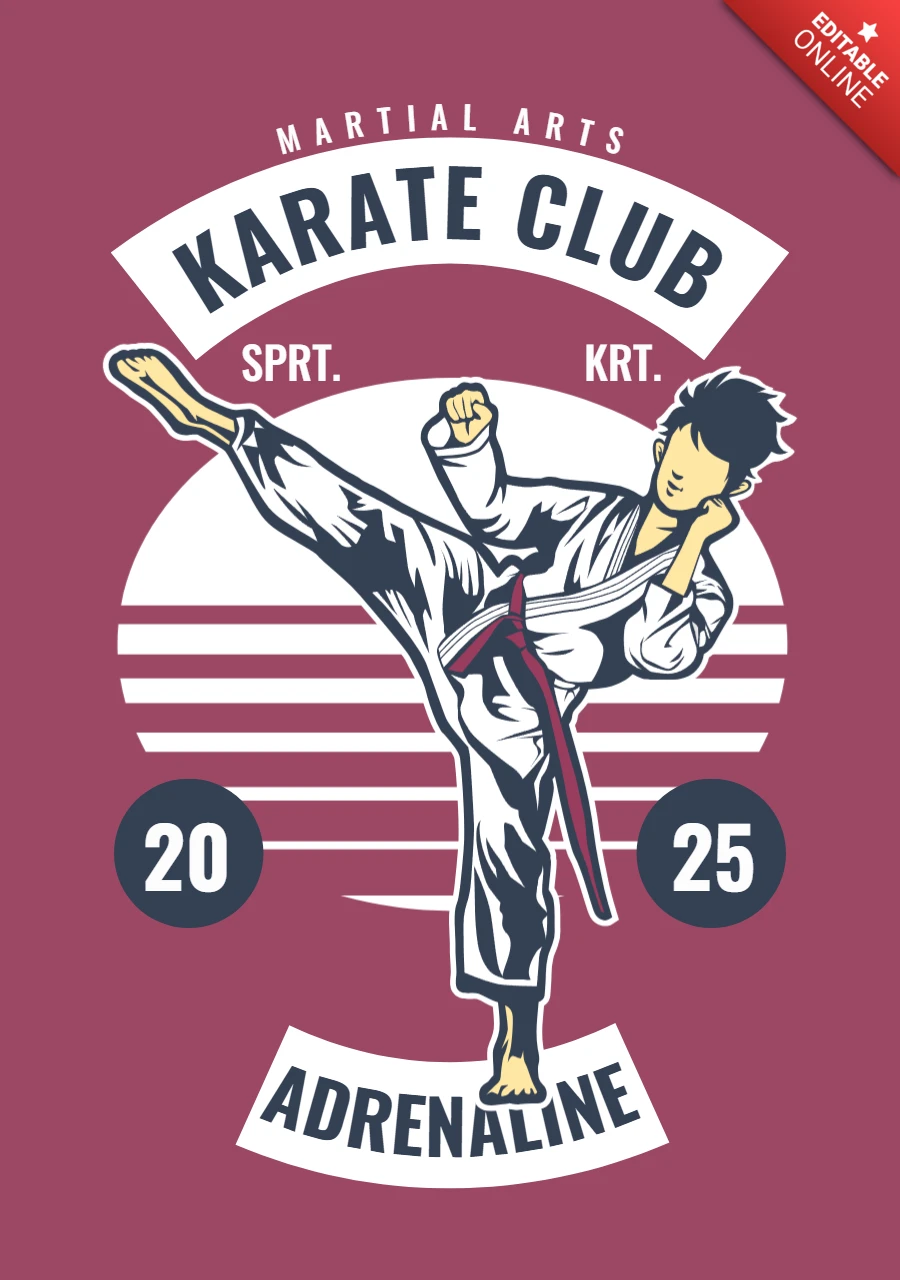 Karate Club T-shirt Design Template